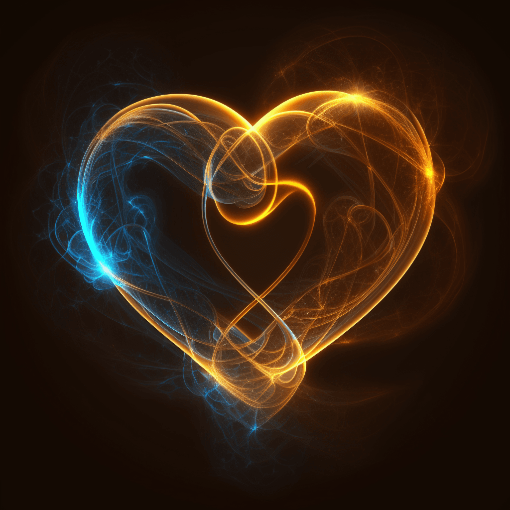 Two pieces of a heart connecting together